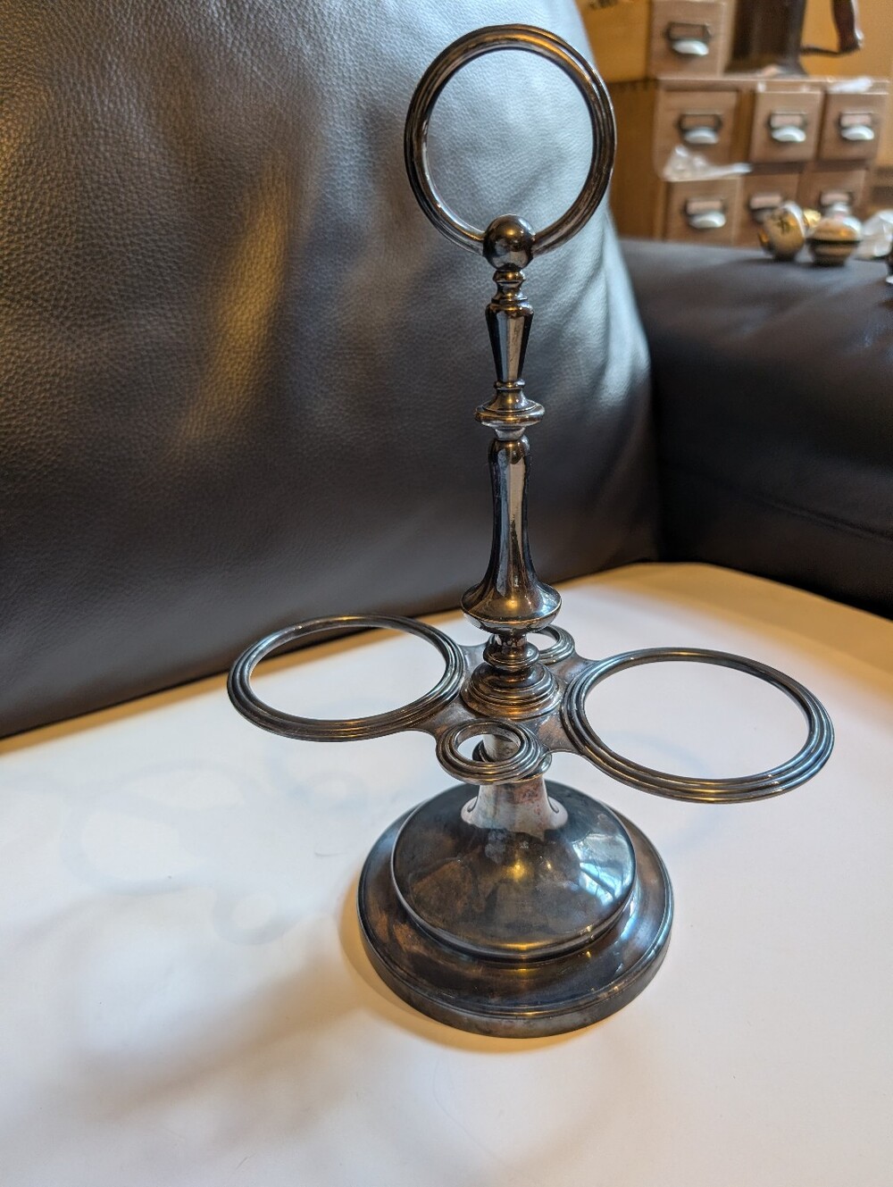 Vintage Christofle France Silver Plated Cruet Stand Art Deco Table Caddy